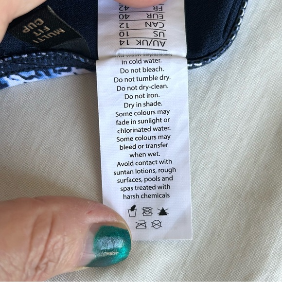 Nip Tuck Blue & White Print Tankini Swim Top - Picture 10 of 11